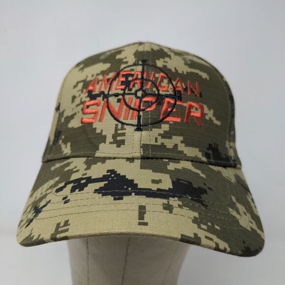 KC Men's American Sniper Camo Hat Green OSFA Embroidered Logo - Picture 2 of 11